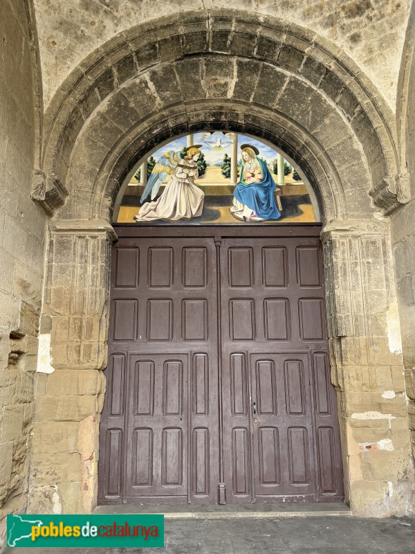Almenar - Església de Santa Maria. Porta frontal renaixentista