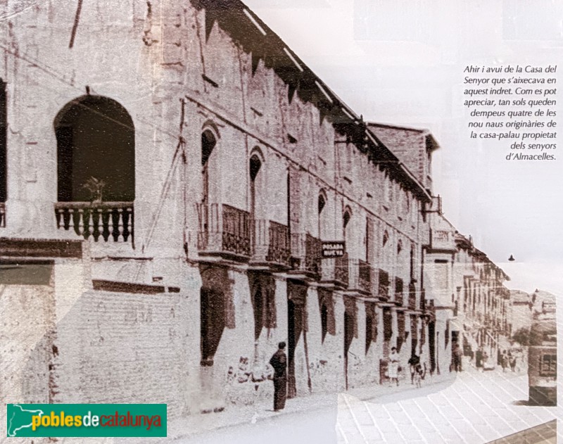 Almacelles - Casa del Senyor. Foto antiga, <i>cartell in situ</i>