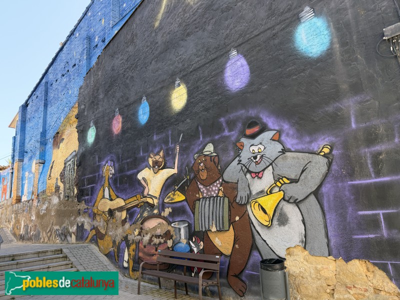 Almacelles - Mural dels gats