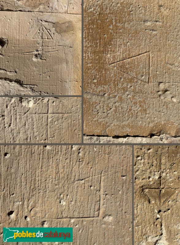 Els Alamús - Església de Sant Martí. Marques de picapedrer