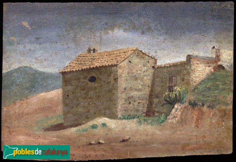 Barcelona - Montjuïc. Ermita de Santa Madrona. Pintura d'Eudald Canibell Masbernat, <i>Arxiu Històric de la Ciutat de Barcelona</i>, 1877