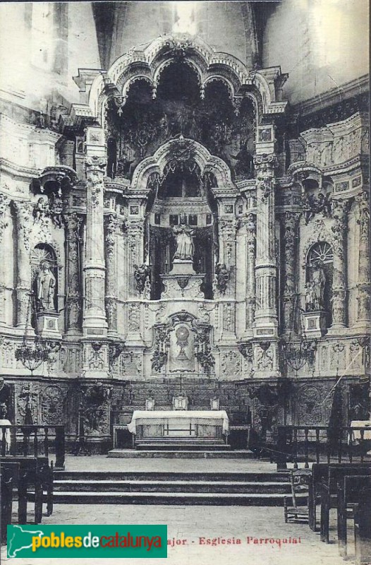 L´Escala - Església de Sant Pere. Altar barroc destruït l'any 1936