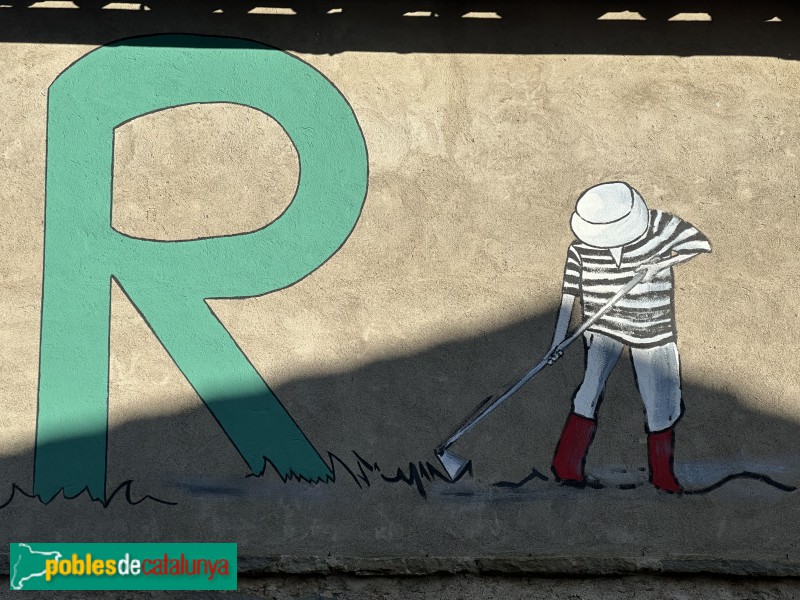 L'Esquirol - Mural <i>Lletres vives del poble</i> (Foto: Anna Corcoll, 2026) L'Esquirol - Mural <i>Lletres vives del poble</i>