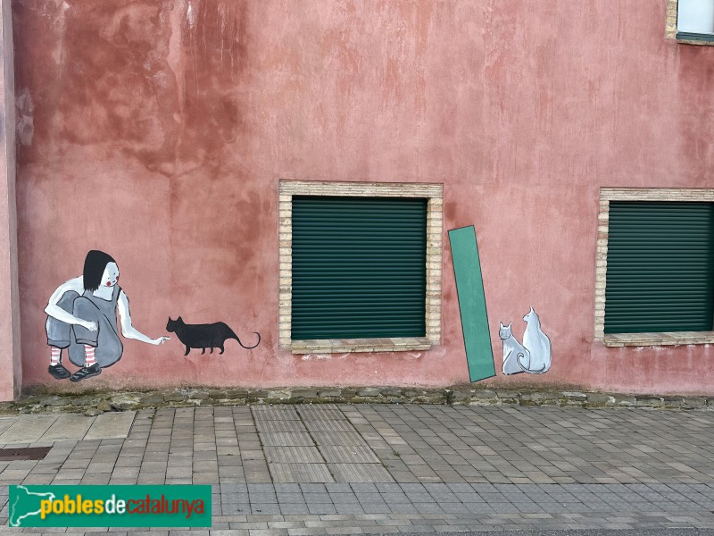L'Esquirol - Mural <i>Lletres vives del poble</i> (Foto: Anna Corcoll, 2026) L'Esquirol - Mural <i>Lletres vives del poble</i>