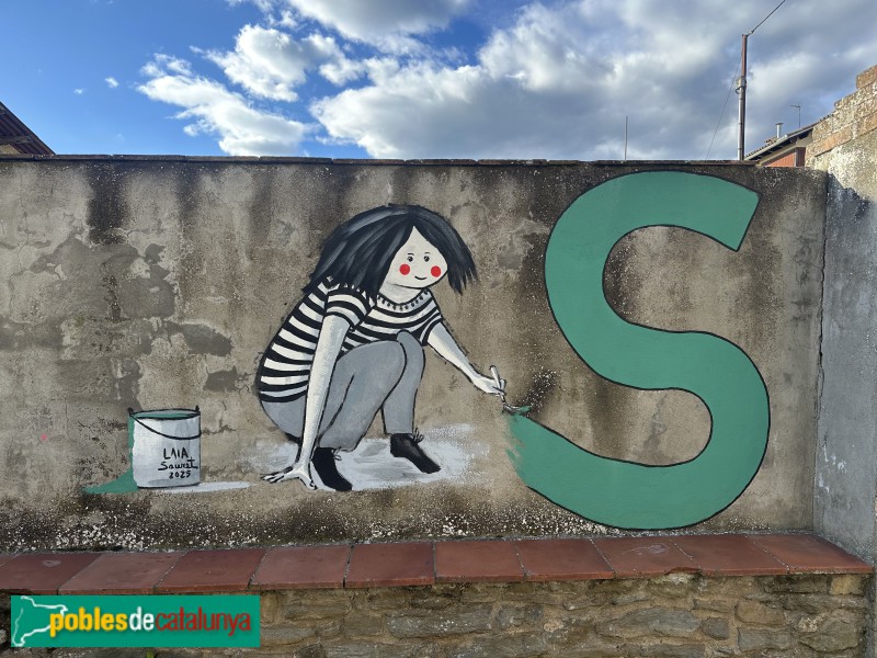 L'Esquirol - Mural <i>Lletres vives del poble</i> (Foto: Anna Corcoll, 2026) L'Esquirol - Mural <i>Lletres vives del poble</i>