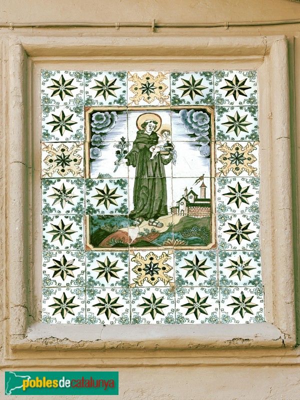 Taradell - Plafó ceràmic de Sant Antoni de Pàdua (segle XVIII) (Foto: Albert Esteves, 2026) Taradell - Plafó ceràmic de Sant Antoni de Pàdua (segle XVIII)