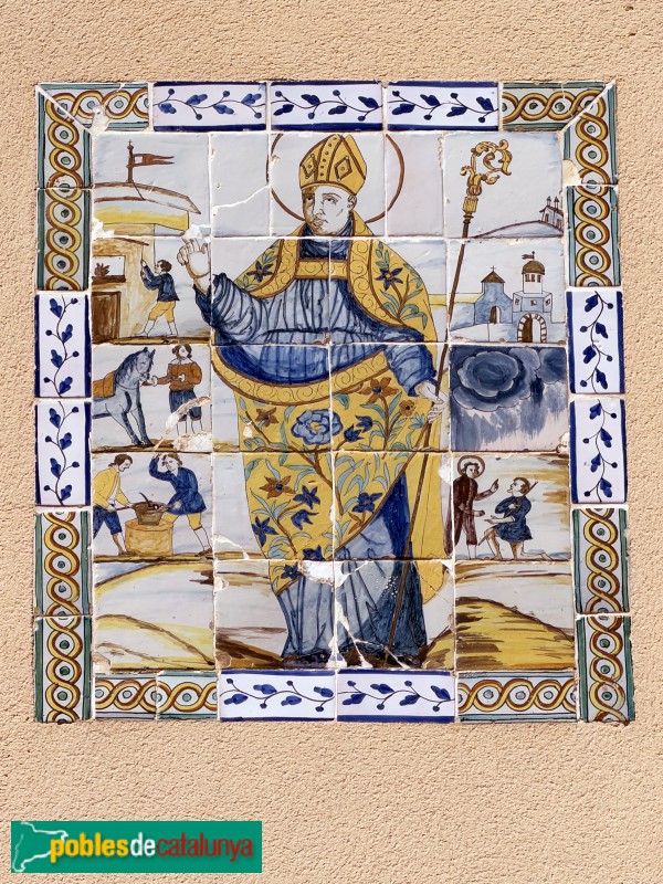 Taradell - Plafó ceràmic de Sant Eloi (segle XVIII) (Foto: Albert Esteves, 2026) Taradell - Plafó ceràmic de Sant Eloi (segle XVIII)