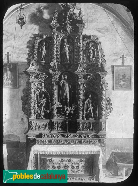 Sant Julià de Vilatorta - Retaule de Sant Isidre (Foto: Arxiu Centre Excursionista de Catalunya, 1900-1930) Sant Julià de Vilatorta - Retaule de Sant Isidre