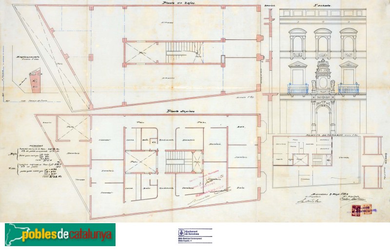Barcelona - Consell de Cent, 477. Plànol <i> Arxiu Municipal Contemporani de Barcelona</i>