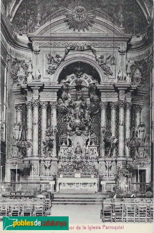 Manlleu - Altar major de Santa Maria (desaparegut). Arxiu Fundació PdC