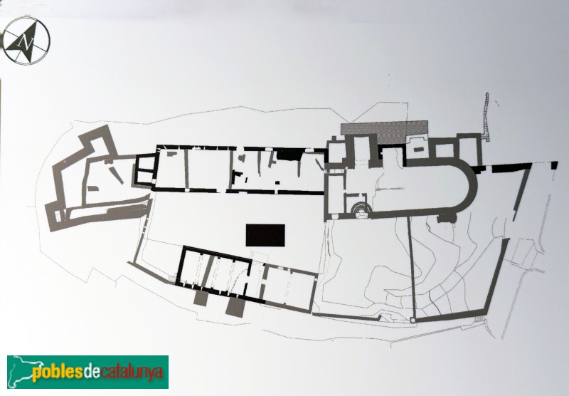 Falset - Castell. Planta, <i>cartell in situ</i> Falset - Castell. Planta, <i>cartell in situ</i>