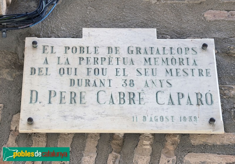 Gratallops - Placa a l'antiga casa de la Cartoixa