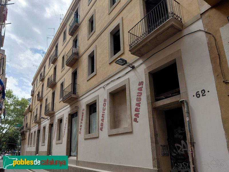 Barcelona - Casa-fàbrica Rubert. Façana Valldonzella