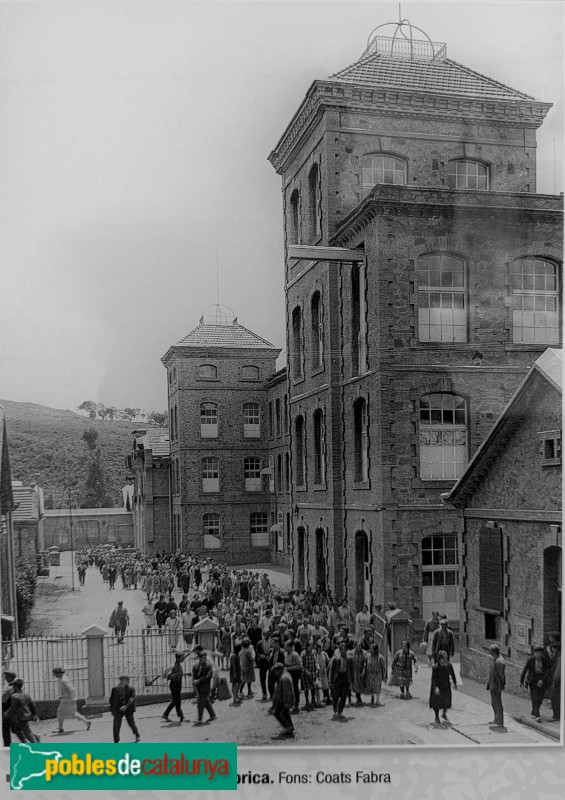 Sant Vicenç de Torelló - Colònia Borgonyà (Foto: <i>Fons Coats Fabra -cartell in situ-</i>) Sant Vicenç de Torelló - Colònia Borgonyà