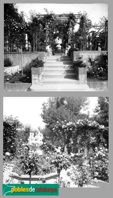 Castellbell i el Vilar - Torre Burés. Jardins (Foto: <i>Carles Fargas - Arxiu Centre Excursionista de Catalunya-</i>, c.1930) Castellbell i el Vilar - Torre Burés. Jardins