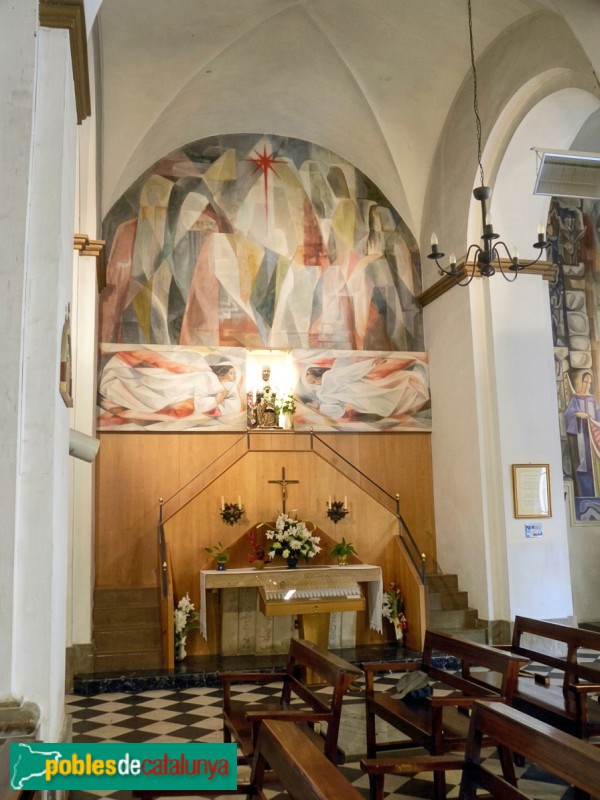 Cubelles - Església de Santa Maria. Capella de Montserrat, amb pintures de Joan Montcada
