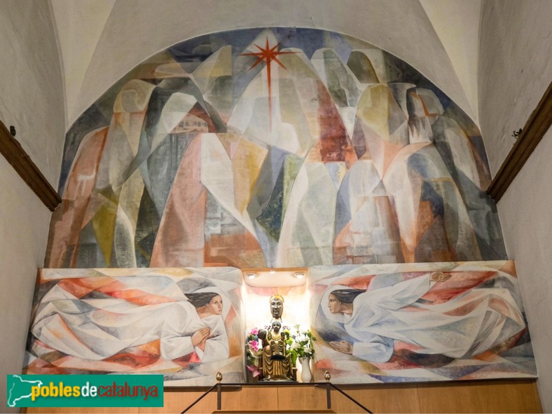 Cubelles - Església de Santa Maria. Capella de Montserrat, amb pintures de Joan Montcada