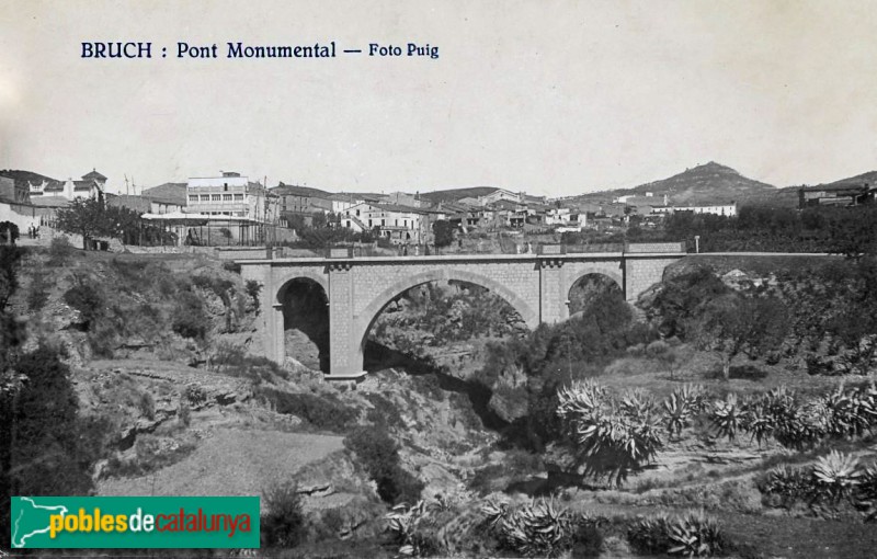 El Bruc - Pont de la Parròquia. Postal antiga
